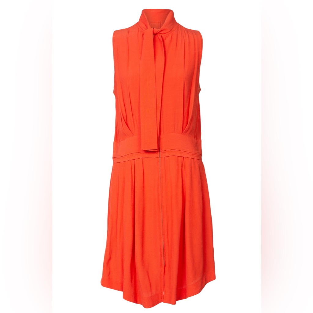 See By Chlo Neck-Tie Orange Dress
